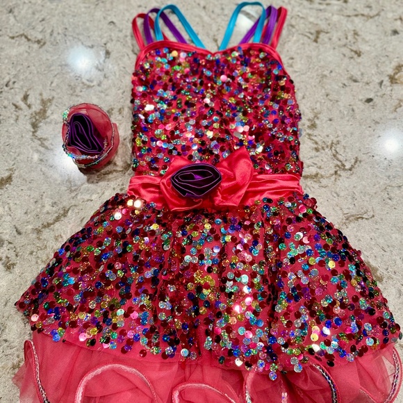 Rainbow sequin Weissman dance costume 10886 IC - Picture 2 of 9
